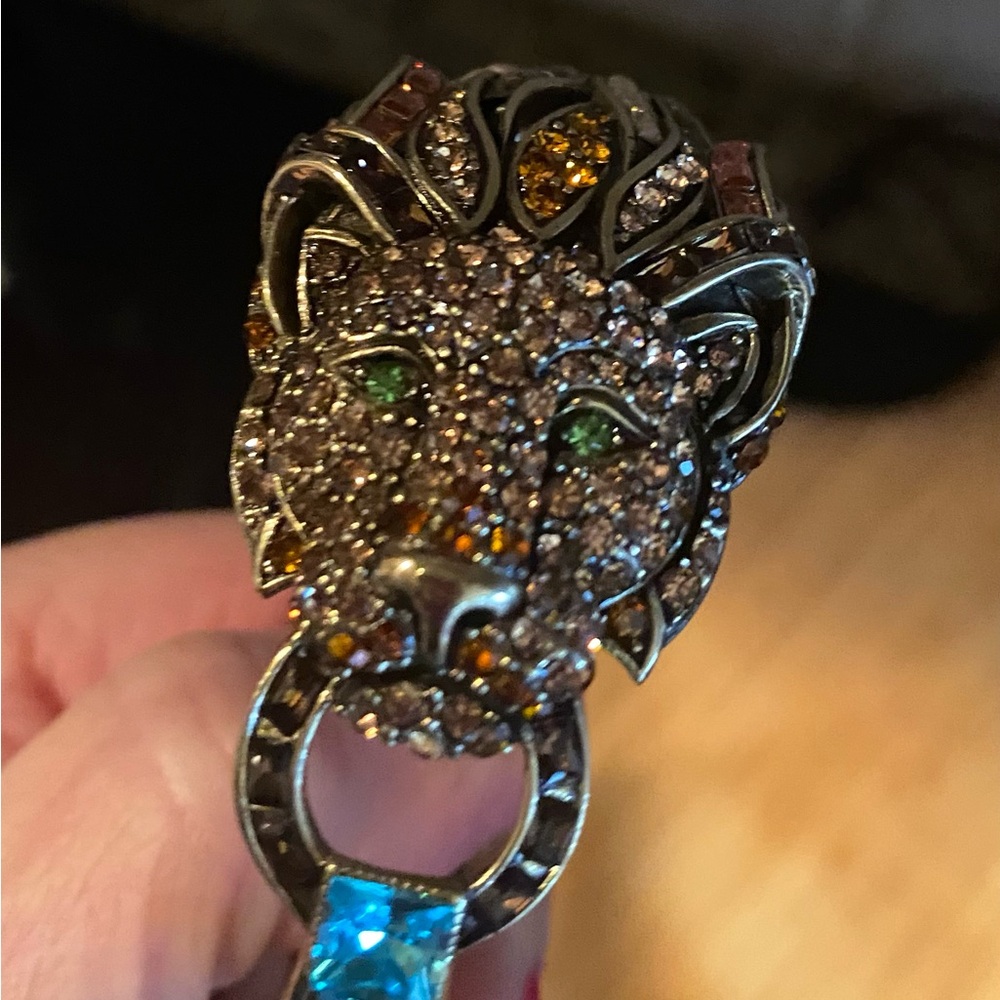 Heidi Daus Gold and Green Lion Head Bracelet